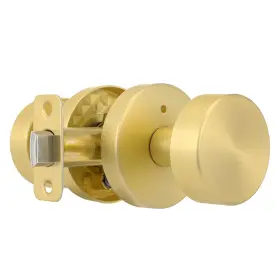 Naubea 658359051602 Gold Door Knob Privacy Knobs Interior Satin Brass Modern Roun