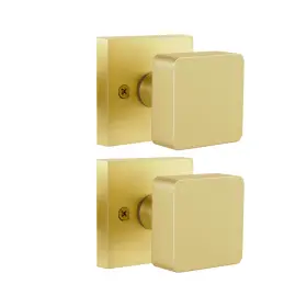 Naubea 658359053491 2 Pack Gold Dummy Door Knob Brushed Knobs Interior For Closet Hea