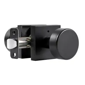 Naubea 658359054535 Privacy Black Door Knobs Interior Matte Knob With Lock