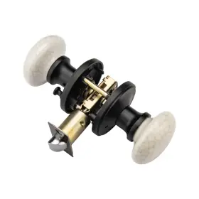 Ncl Hardware 630128477042 White Door Knobs Matte Black Keyless Handles Porcelain Levers