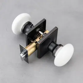 Ncl Hardware 792105610177 White Door Knobs Knob Interior Porcelain Square Levers Oil R