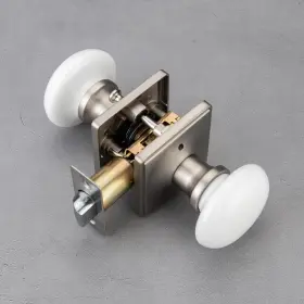 Cn005sn-bk Ncl Hardware White Door Knobs Knob Interior Porcelain Square Levers Sat Inch