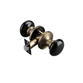 Pn003ab-bk Ncl Hardware Black Door Knobs Knob Interior Porcelain Round Levers Antiqu