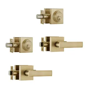 2p-ch28b03sb Ncsen 2 Pack Satin Brass Front Door Locksets With Single Cylinder Deadbolt Heavy Du
