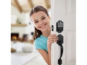 Neutype A-sj03013 Usam002 Black Keyless Entry Door Lock With Handle
