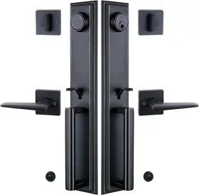 Newbang 131637265921 Double Door Handle Heavy Duty Front Lock Set With Lever And 2 Keyed Alike