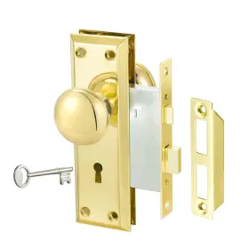 Newliplace 611558497961 3 Pack Mortise Lock Set Gold/polished Brass