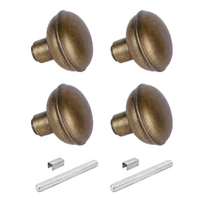 Newliplace 635408121394 2 Pack Vintage Antique Brass Door Knob Set With Spindle Old Style Do