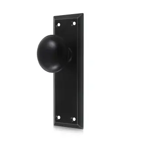 Newliplace 639395274415 2 Pack One-sided Black Dummy Door Knobs Interior Vintage Long Plate Do