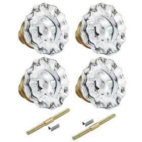 Newliplace 639395274422 2 Pack Mortise Lock Glass Door Knobs Antique Brass