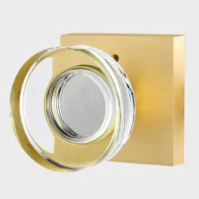 Newliplace 639395276310 Glass Door Knobs Interior Privacy Gold Knob With Lock Round Modern Cry