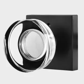 Newliplace 639395276365 Glass Door Knobs Interior Privacy Crystal With Lock Vintage Blac