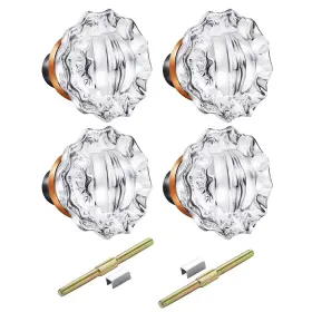 Newliplace 658359055587 2 Pack Mortise Lock Glass Door Knobs Replacement Set Vintage Crystal Kn