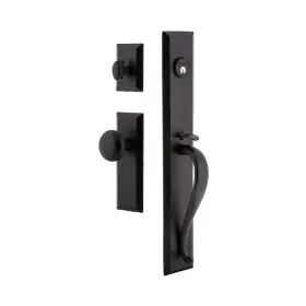 657754 Nostalgic Ageless Iron One-piece Handleset With A Grip Plate And Keep Knob Entry