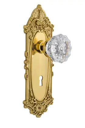 701135 Nostalgic Warehouse Victorian Plate With Keyhole And Interior Crystal Door Knob