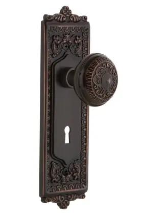 703188 Nostalgic Warehouse Egg And Dart Plate With Privacy - 2.375 Inch Timeless Bronze