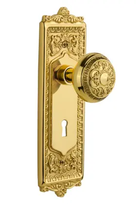 703667 Nostalgic Warehouse Egg And Dart Mortise - Backset 2 1/4 In Unlacquered Brass