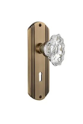 706900 Nostalgic Warehouse Deco Plate With Keyhole Chateau Knob Mortise Antique Br
