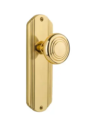706978 Nostalgic Warehouse Deco Plate With Knob Single Dummy Polished Brass