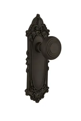 707335 Nostalgic Warehouse Victorian Plate With Deco Knob Passage - 2.375 Inch Oil-rub