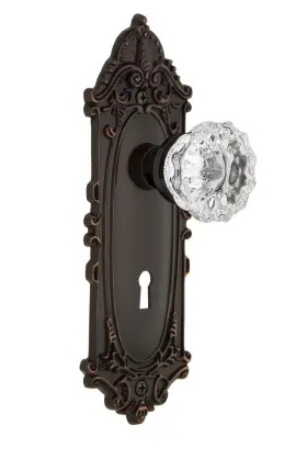 708222 Nostalgic Warehouse Victorian Plate And Interior Crystal Door Knob