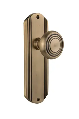 708759 Nostalgic Warehouse Deco Plate With Knob Passage - 2.75 Inch Antique Brass
