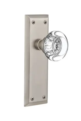 712418 Nostalgic Warehouse New York Plate With Round Double Dummy Satin Nickel