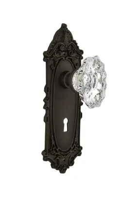 714053 Nostalgic Warehouse Victorian Plate With Keyhole Chateau Knob Mortise Oil-r