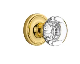 716860 Nostalgic Warehouse Classic Rosette Round Clear Crystal Door Knob