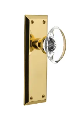717066 Nostalgic Warehouse New York Plate With Privacy - 2.375 Inch Unlacquered Brass