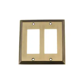 719738 Nostalgic Warehouse Deco Electrical Outlet Switch Plate Cover Antique Brass