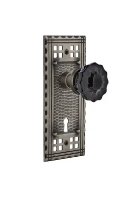 727461 Nostalgic Warehouse Craftsman Plate Interior Mortise Crystal Black Gla