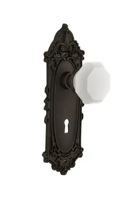 749554 Nostalgic Warehouse Victorian Plate Waldorf White Milk Glass Knob Mor