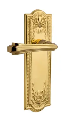 765641 Nostalgic Warehouse Meadows Plate Passage Fleur Lever In Unlacquered Brass