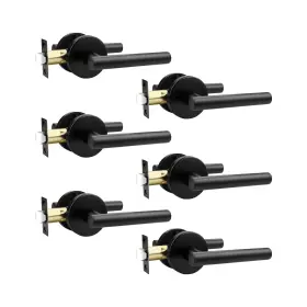 30405 Orger 6 Pack Black Interior Passage Door Handles Closet Levers D
