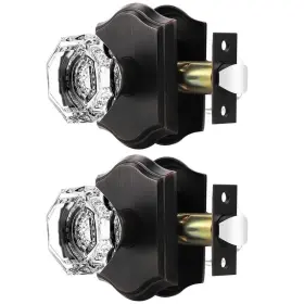 Dl-c30ao-corb-fps-2pack Orger Passage Door Knobs For Hallway And Closet Glass Handles With Non-