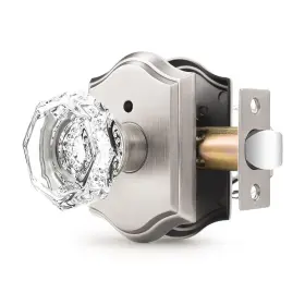 Dl-c30ao-csn-fbk-1pack Orger Octagonal Crystal Door Knob 1 Pack Interior Privacy Handle For Be