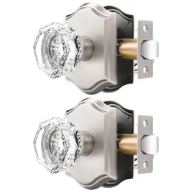 Dl-c30ao-csn-fps-2pack Orger Passage Door Knobs For Hallway And Closet Glass Handles With Non-