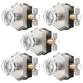 Dl-c30ao-csn-fps-5pack Orger Passage Door Knobs For Hallway And Closet Glass Handles With Non-