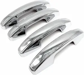 Ormax 605862622270 Triple Chrome Exterior Door Handle Covers No Smart Keyholes Fit For 2018-2022