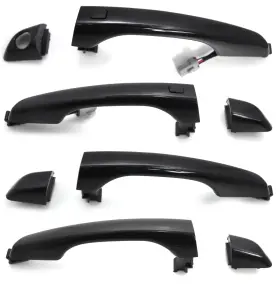 Otois 687931219185 8pcs Black Exterior Door Handle Keyless Entry Smart Key Type Set For Hyundai
