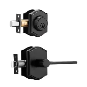 Parro 786368918705 Black Exterior Door Lock Set With Deadbolt Heavy Duty Ha