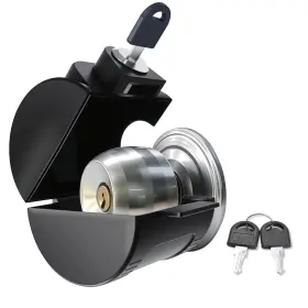 Fsa45352 Pilispark Child Proof Door Knob Cover Lock Prevents Turning Of Black-one