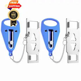 Pocketlock 199284675810 Portable Door Lock 2 Pack For Travel Hotel 2-pack - Blue /