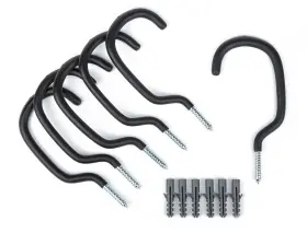 Presa 886352005005 Heavy Duty Bike Rack Hook Set Black 6-pack Matt