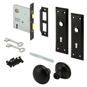 E-2798 Prime-line E 2798 Mortise Keyed Lock Set With Matte Black Knob
