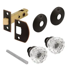E-28327 Prime-line E 28327 Passage Door Latch Set Glass Knob With Bolt Bronze
