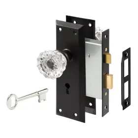 Prime-line E-28338 Prime-line E 28338 Mortise Keyed Lock Set With Glass Pack Of 1 Matte Black