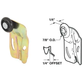N-6504 Prime-line 1/4 Inch Offset Adjustable 2-1/4 H. Single Wheel Front Bypass Door
