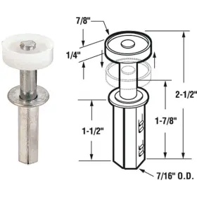 N-6544 Prime-line Steel Base Bifold Door Top Roller Guide 2 Count N 6544